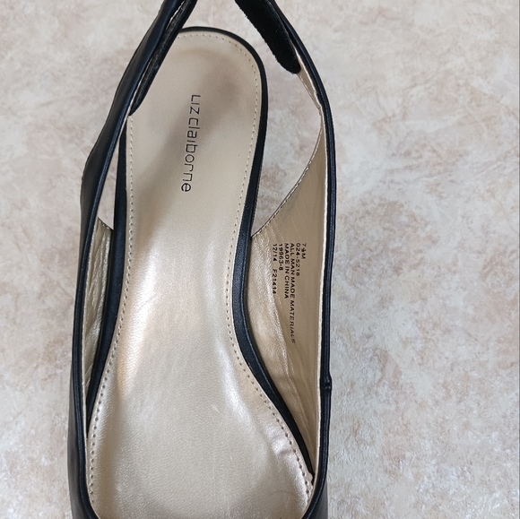 LIZ CLAIBORNE Black*Open Toe*Sling Back*Shoe*Size 7.5 - Picture 6 of 8